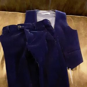 Vest and pant blue velvet